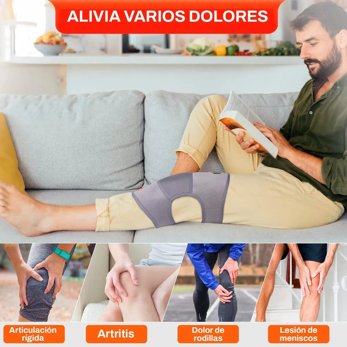 Masajeador de Rodillas Inalámbrico con Calor y Vibración — Alivio Dolor Articular · Recargable USB · Envío Gratis Chile